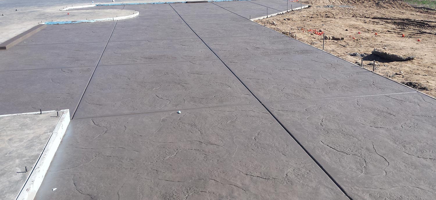 Stamped concrete patio installation in the South Valley, Albuquerque.