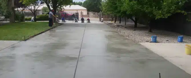 3500 sq ft gray concrete driveway in North Albuquerque Acres Albuquerque NM by M&M Concrete