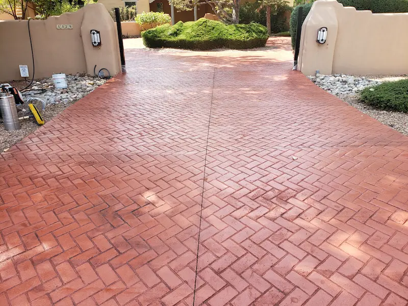 Stamped concrete driveway installation Albuquerque NM