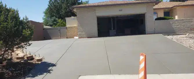 Completed concrete driveway replacement in Four Hills, Albuquerque